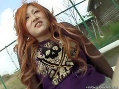 Dick sucking asian slut ravaged outdoors