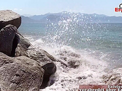 German Tourist Public Pick Up Mexican Latina At Beach