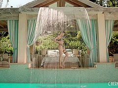 Big Tits Cherry of the Month Kenzie Anne Gets A Wet Poolside Fuck