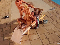 Carla Has Threesome Sex With A Couple Of Guys Out By Th