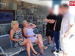 Her Friend Have Their Holes Drilled In Public By 3 Studs - Tatjana Young