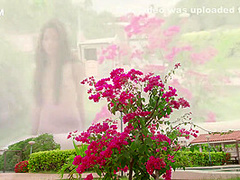 Skinny Karin Strip And Masturbating Outside On Couch