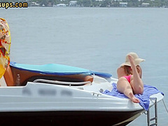 POV bigass babe in pink bikini enjoy outdoor public sex