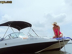 POV bigass babe in pink bikini enjoy outdoor public sex