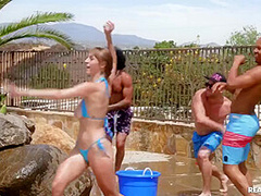 Group Of Horny Bitches Partying And Fucking By The Pool - Van Wylde, Mia Moore And Destiny Cruz