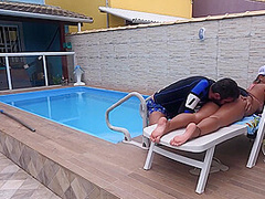 Big Ass Woman Is Having Sex With A Handsome Pool Guy And