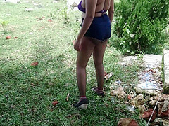 Risky Public Outdoor Fucking With Big Ass Stepaunt In Forest