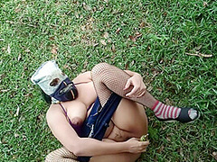 Risky Public Outdoor Fucking With Big Ass Stepaunt In Forest