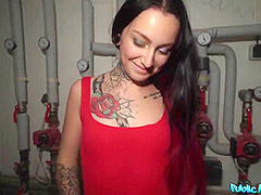 Inked Bitch With Small Cans Gets Fucked In Boiler Room With Erik Everhard