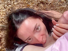 Natural Beauty Sucks Strangers Dick In Woods Pov Facial