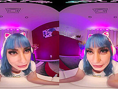 Your big titty girlfriend makes you a private video in VR