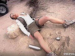 Has An Outdoor Threesome With Blowjobs Hand With Vanessa Paradise