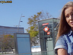 Pickup tanned POV babe in outdoor fuck after casting