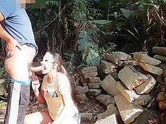 Prostitute In The Bush Paying Blowjob And Giving Anus 10 Dollars