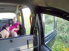 Lyen Parker In Purple-haired Bitch With No Tits Gets Fucked In The Car