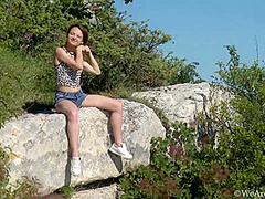 Shaya - Purple Top Denim Shorts