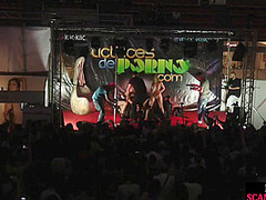 Public squirting orgy with busty MILFS and babes in the club