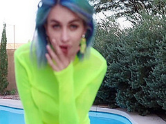 Beautiful Girl Cowgirl And Blowjob Sex Toy And Facial - Hot Amateur Near The Pool 8 Min