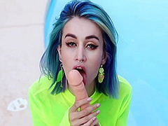 Beautiful Girl Cowgirl And Blowjob Sex Toy And Facial - Hot Amateur Near The Pool 8 Min