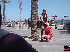 Busty babe full naked outdoor in public bcs mistress demands