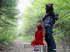 Brind Love & Dick Pickaxe in Lil Red Riding Hood Caugh and Fucked - PegasProductions