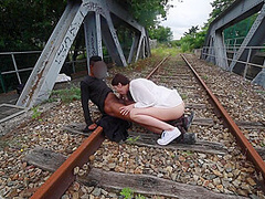 Pretty Ukraine Wooden Fuck On The Train Station