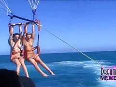 Parasailing With Three Hot Spring Breakers