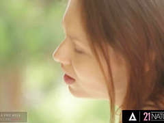 ***NATURALS - Horny Macy Enjoys Passionate Sex Outside In The Garden And Gets Sprayed With Cum