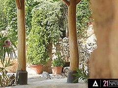 ***NATURALS - Horny Macy Enjoys Passionate Sex Outside In The Garden And Gets Sprayed With Cum