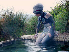 Outdoor Public Anal Fucking. Gape, Blowjob, Tattooed Teen Facial