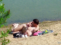 Real Teen Couple On German Beach, Voyeur Fuck With Stranger