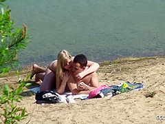 Real Teen Couple On German Beach, Voyeur Fuck With Stranger
