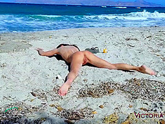 Horny Wife In Action With A Dildo On The Beach Victoria Kai