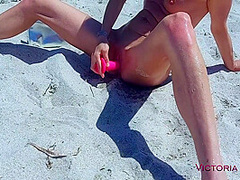Horny Wife In Action With A Dildo On The Beach Victoria Kai