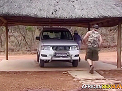 African Farm Maid Spit Roasted By White Rancher And His Farm Hand