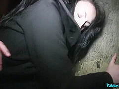 Dark Haired Woman Takes Strangers We