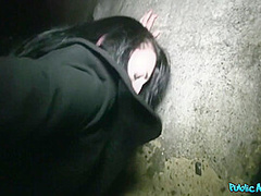 Dark Haired Woman Takes Strangers We