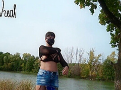 Striptease From Hot Milf By The Lake