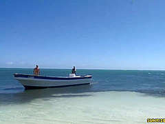 Busty Brunette Is Having Hardcore Sex On The Beach In The