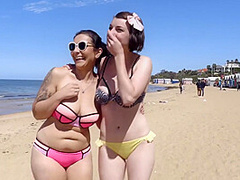 Lesbian Girls Enjoying Themselves At The Beach