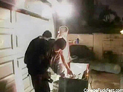 College sluts ride dicks as others watch