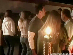 College sluts ride dicks as others watch