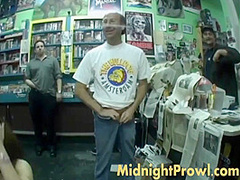 Hot blonde sucks off fat oldman cock