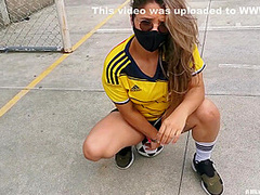 I Was Dared To Play Football With My Lovense Lush On, Watch How I Squirt On My Pants!