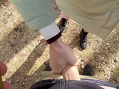 Real Forest Walking With Remote Toy In Panties End With Handjob And Cum Fountain - Rose Blue01