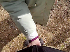 Real Forest Walking With Remote Toy In Panties End With Handjob And Cum Fountain - Rose Blue01