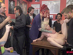 Small titted teen shamefully ***banged in public