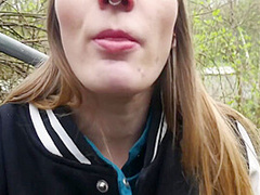 Carly Rae Summers In 100k Celebration Takes Huge Mouthful Outdoors