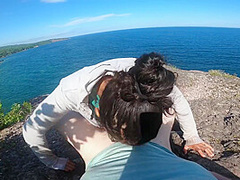 Cute Amateur Teen Does Risky Deepthroat On Park Trail Cliff Side By The Beach Pov 4k