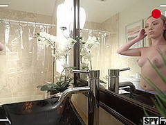 Stepdad Jerking To Stepdaughter In Shower - SpyFam